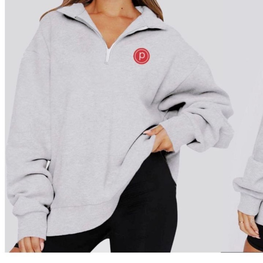 Pure Barre Logo Quarter Zip Sweatshirt Medium